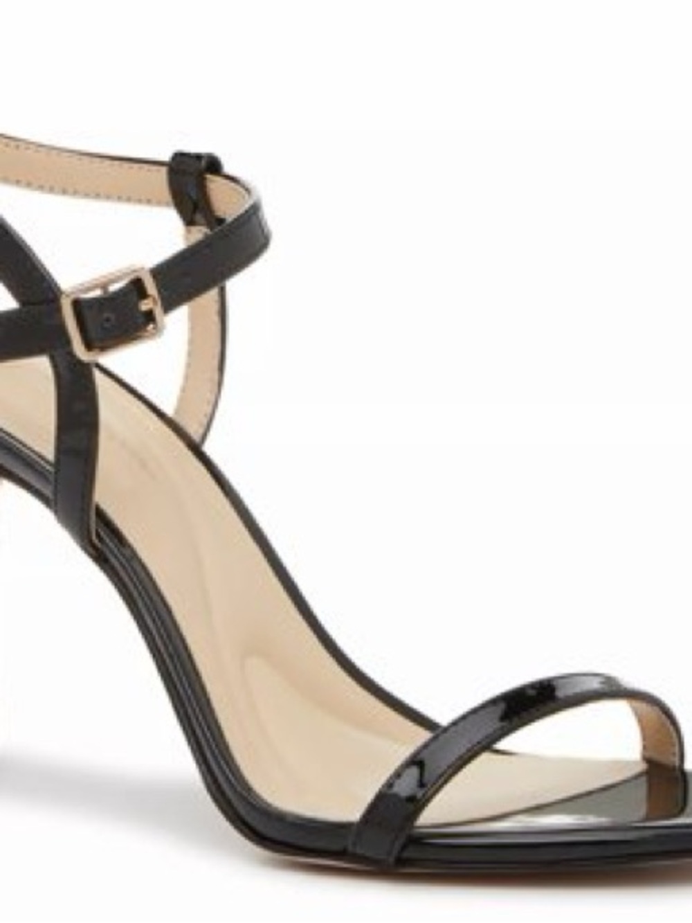 Jessica‎ Simpson Black Patent Open-Toe Ankle Strap Sandal